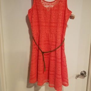Orange Sherbet Laced Summer Dress by self esteem